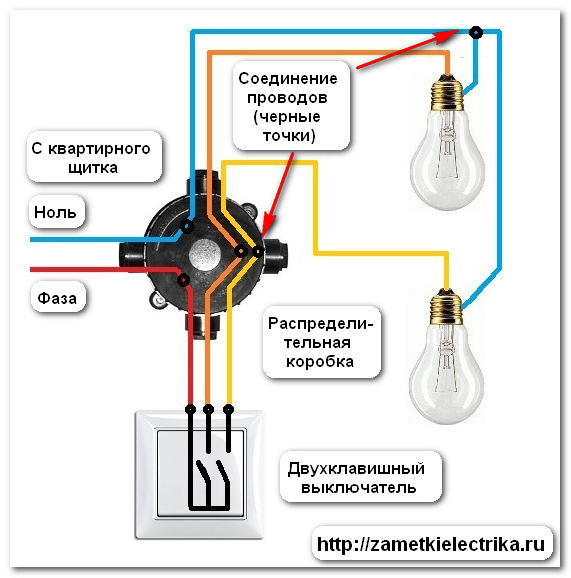 Как работают проходные двухклавишные выключатели: схема подключения бытовой проводки с возможностью управления светом из разных комнат для начинающих электриков